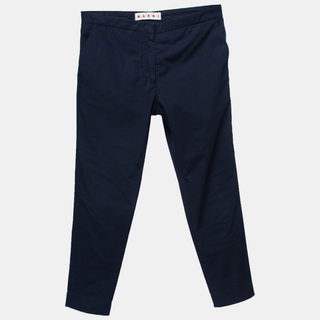 luxury-women-marni-used-clothes-p756321-002 Marni Navy Blue Cotton Trousers M
