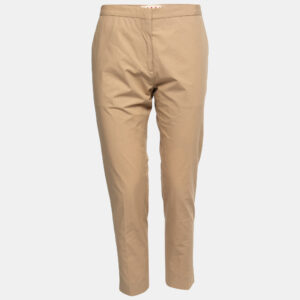 Marni Tan Cotton Straight-Leg Trousers M