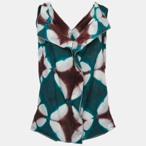 Marni Green Tye Dye Printed Cotton Sleeveless Top M