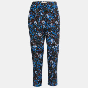 Marni Multicolor Abstract Print Silk Drawstring Trousers M