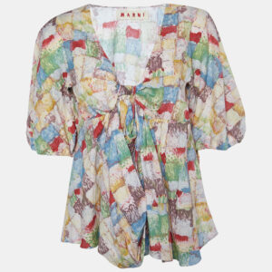 Marni Multicolor Printed Cotton Oversized Top M