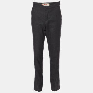Marni Charcoal Grey Wool Tapered Leg Pants S