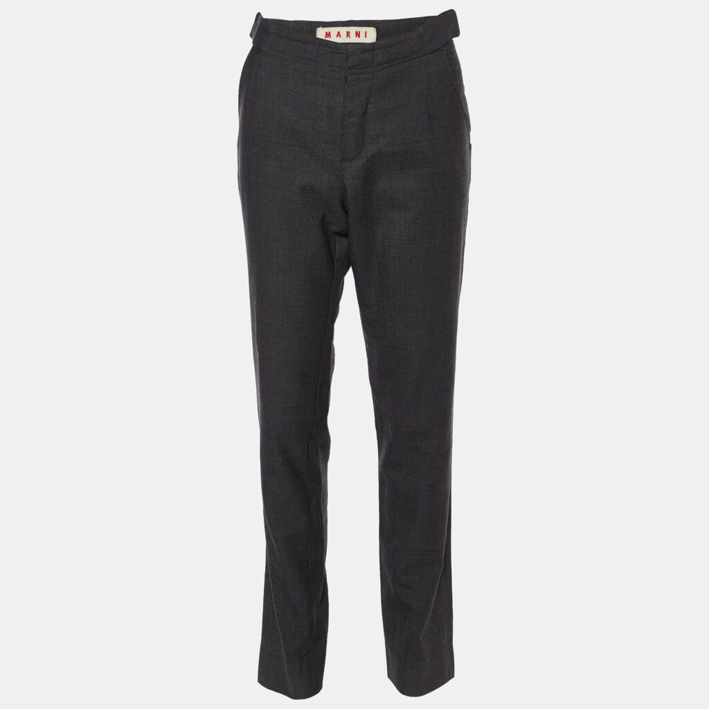 luxury-women-marni-used-clothes-p852964-002 Marni Charcoal Grey Wool Tapered Leg Pants S