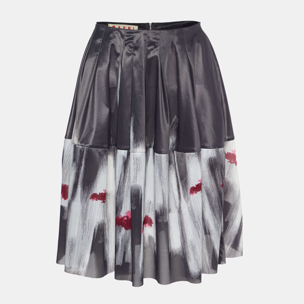 luxury-women-marni-used-clothes-p862822-003 Marni Black Printed Nylon Mini Skirt S