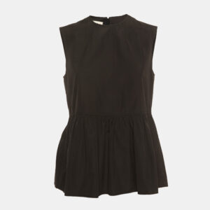 Marni Black Cotton Sleeveless Peplum Top S