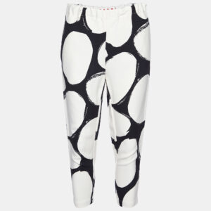 Marni Black/White Pebbles Print Crepe Cady Trousers S