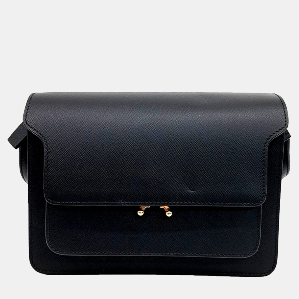 luxury-women-marni-used-handbags-p1125439-007 Marni Black Leather Trunk Bag