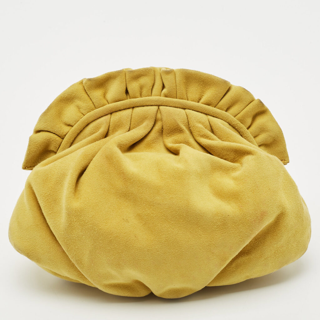 luxury-women-marni-used-handbags-p1153468-004 Marni Yellow Raffled Suede Pouch
