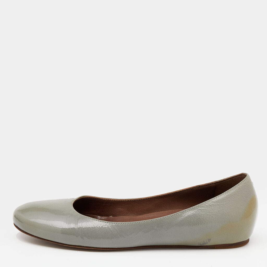luxury-women-marni-used-shoes-p626453-002-2 Marni Grey Patent Leather Ballet Flats Size 36.5