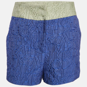 Mary Katrantzou Blue Alphabet Jacquard Safari Shorts M