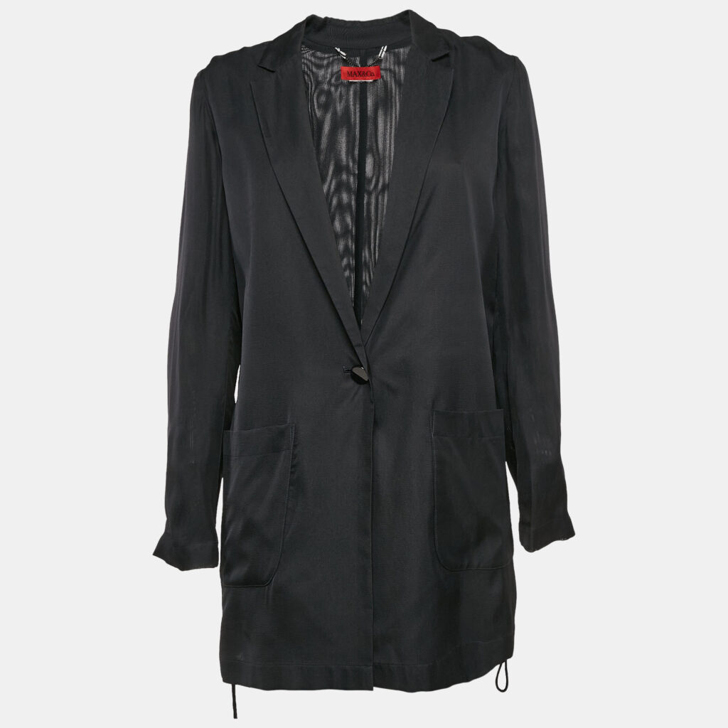 luxury-women-max-co-used-clothes-p1097983-004 MAX & Co. Navy Blue Crepe Jacket M