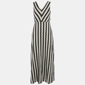 Max & Co. Black/White Chevron Crochet Maxi Dress M
