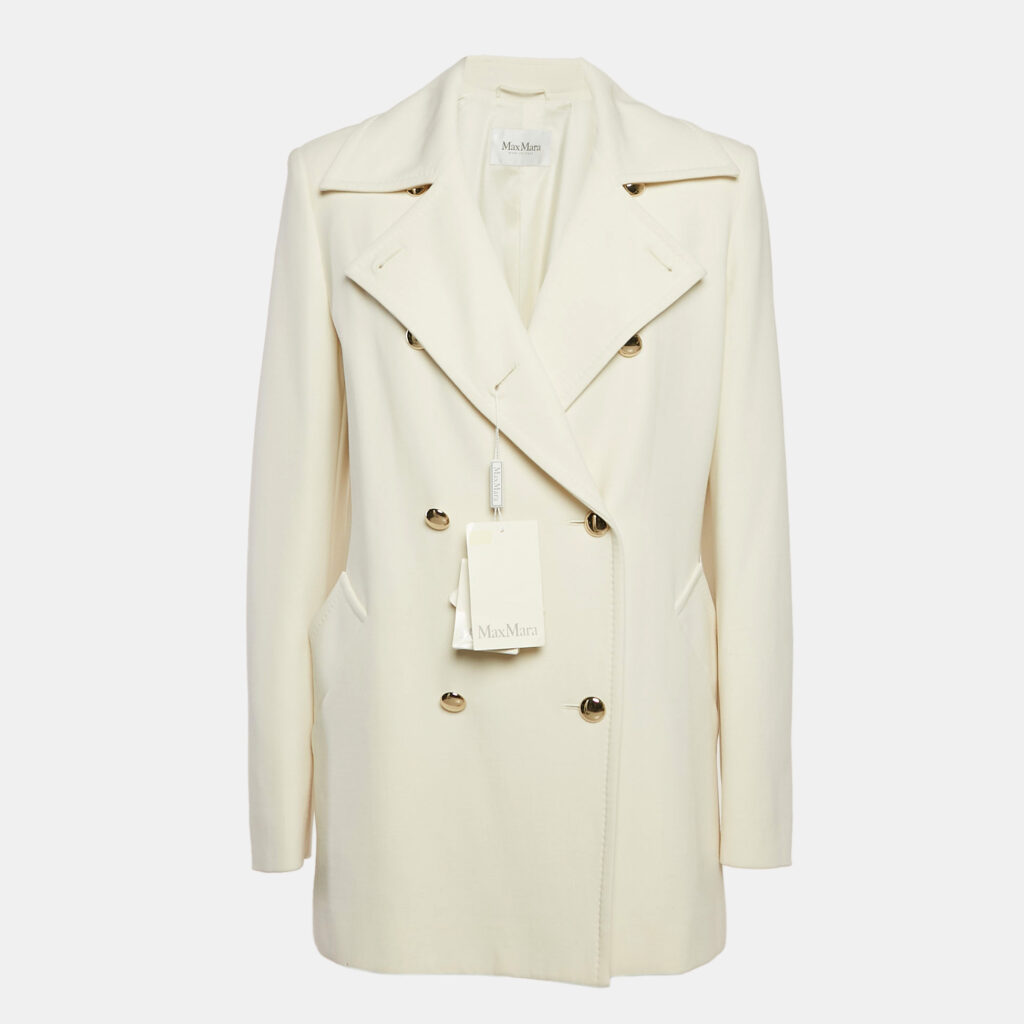 luxury-women-max-mara-new-clothes-p1083493-007 Max Mara Ivory Wool Double Breasted Rebus Coat L