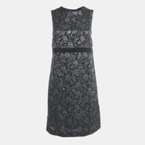 Max Mara Studio Black Jacquard Sleeveless Mini Dress M