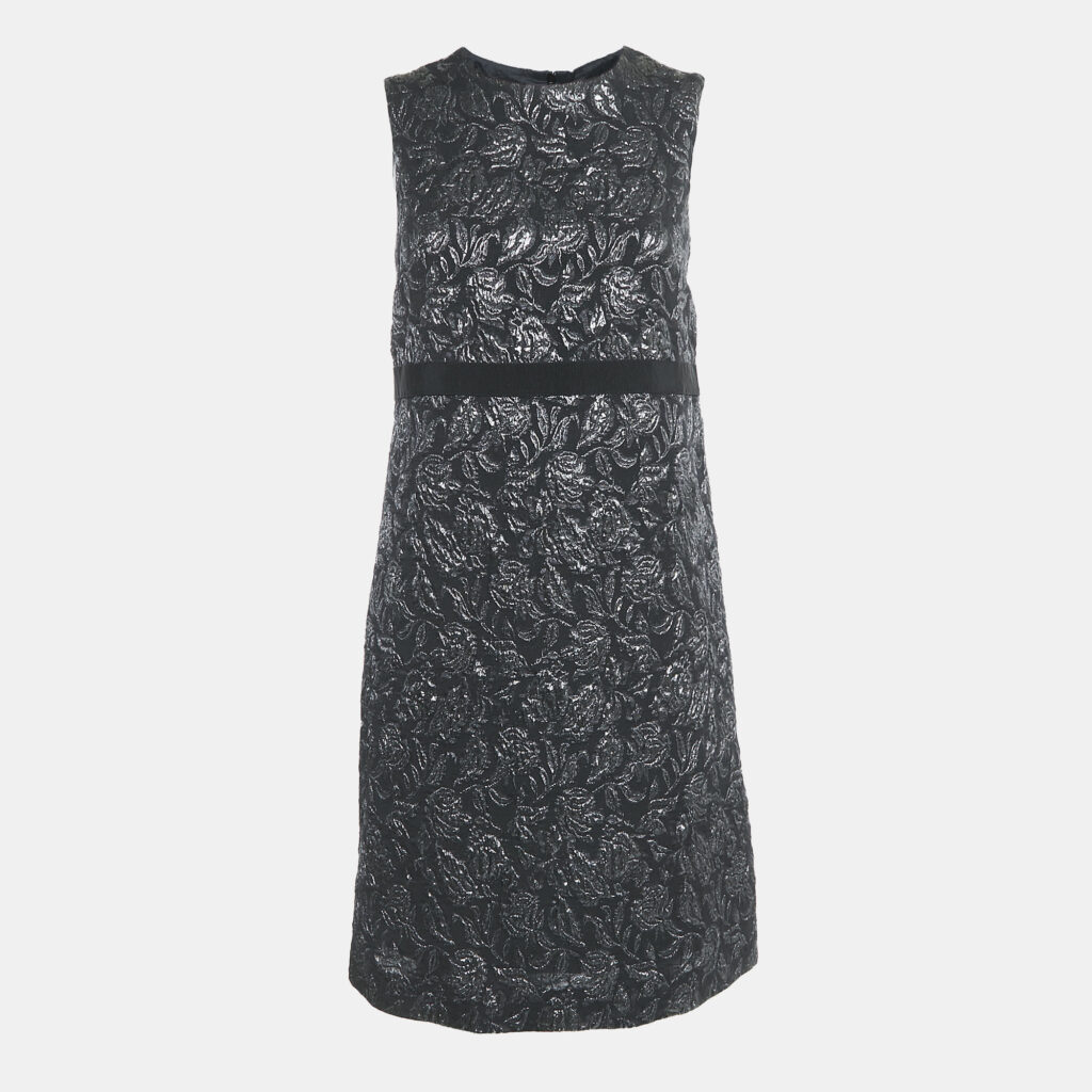 luxury-women-max-mara-studio-new-clothes-p1128683-002 Max Mara Studio Black Jacquard Sleeveless Mini Dress M