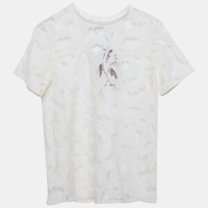 Max Mara Studio Cream Lace Sheer Top S