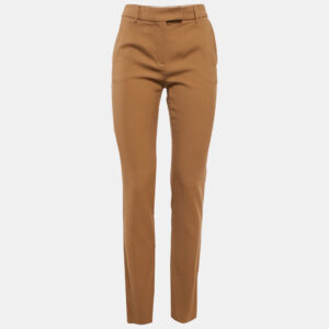 Max Mara Studio Brown Gabardine Formal Trousers S