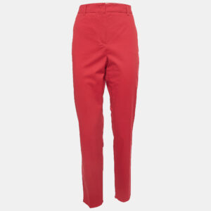 Max Mara Studio Red Gabardine Regular Fit Trousers L