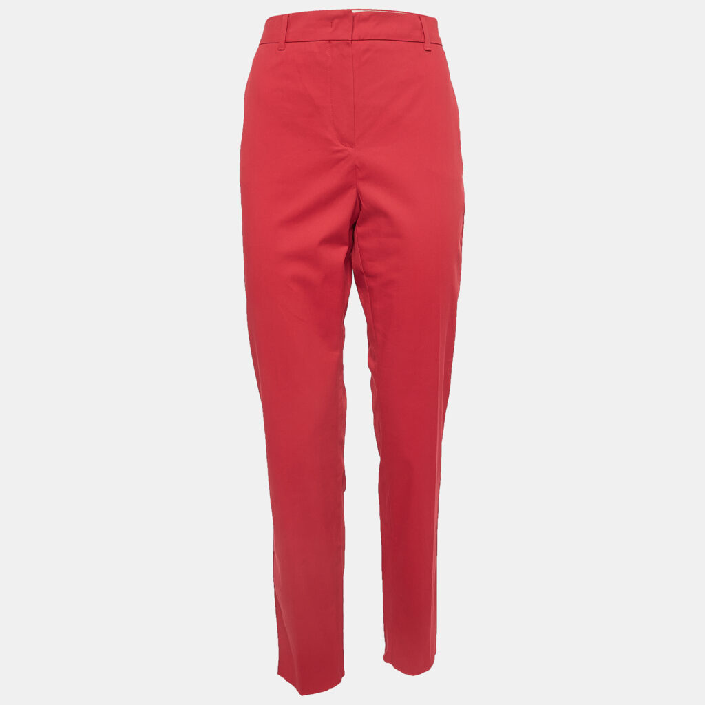 luxury-women-max-mara-studio-used-clothes-p962266-002 Max Mara Studio Red Gabardine Regular Fit Trousers L