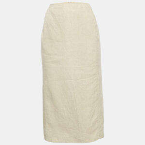 Max Mara Beige Linen Midi Skirt M