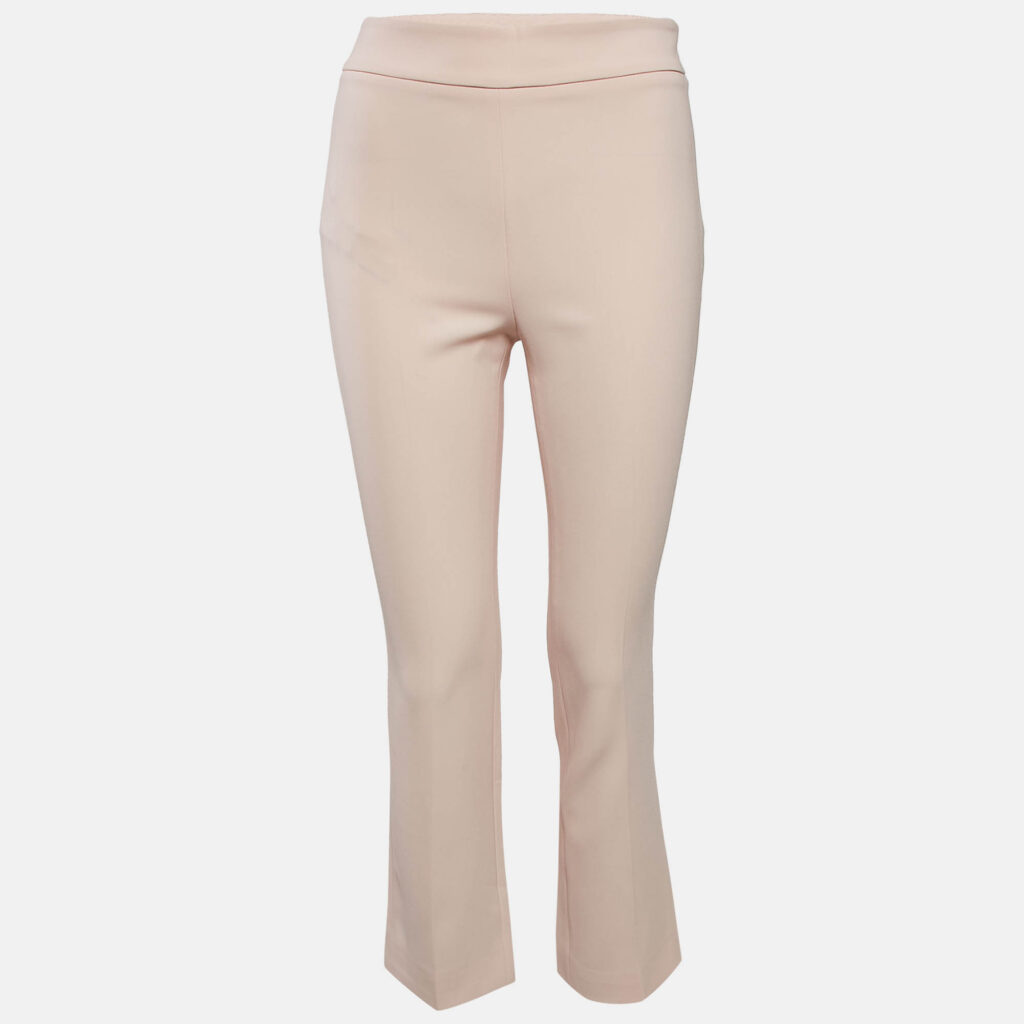luxury-women-max-mara-used-clothes-p1082695-001 Max Mara Light Pink Crepe Straight Fit Trousers XS