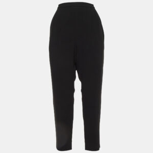 Max Mara Black Crepe Pleated Trousers M