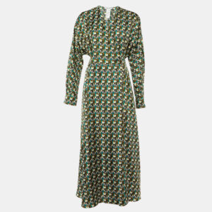 Max Mara Multicolor Printed Silk Corone Wrap Dress L
