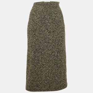 Max Mara Grey Tweed Midi Skirt L