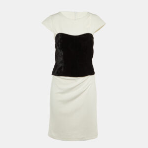 Max Mara White/Black Jersey and Velvet Corset Dress Set