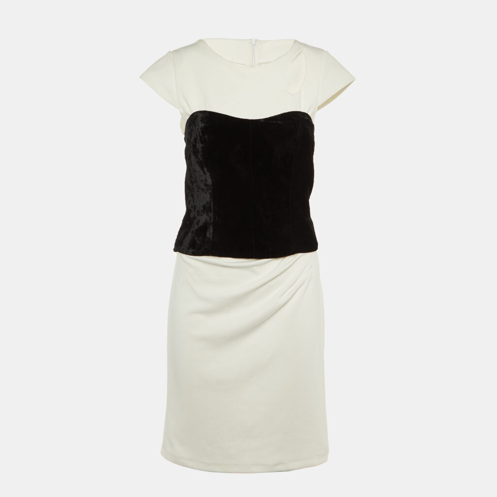 luxury-women-max-mara-used-clothes-p1135571-009 Max Mara White/Black Jersey and Velvet Corset Dress Set