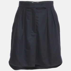 Max Mara Navy Blue Wool Pleated Skirt M