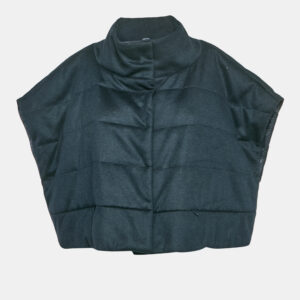 Max Mara Leisure Navy Blue Wool Blend Sleeveless Down Jacket M