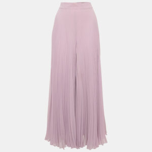 Max Mara Purple Chiffon Plisse Flared Trousers M