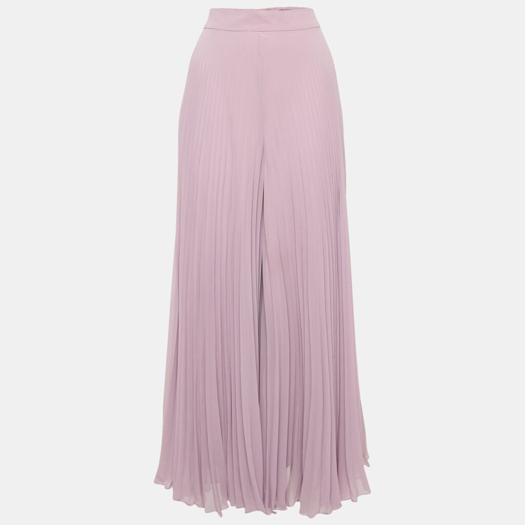 luxury-women-max-mara-used-clothes-p1152532-002 Max Mara Purple Chiffon Plisse Flared Trousers M