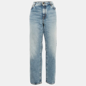 max mara blue denim straight leg jeans xl waist 34"
