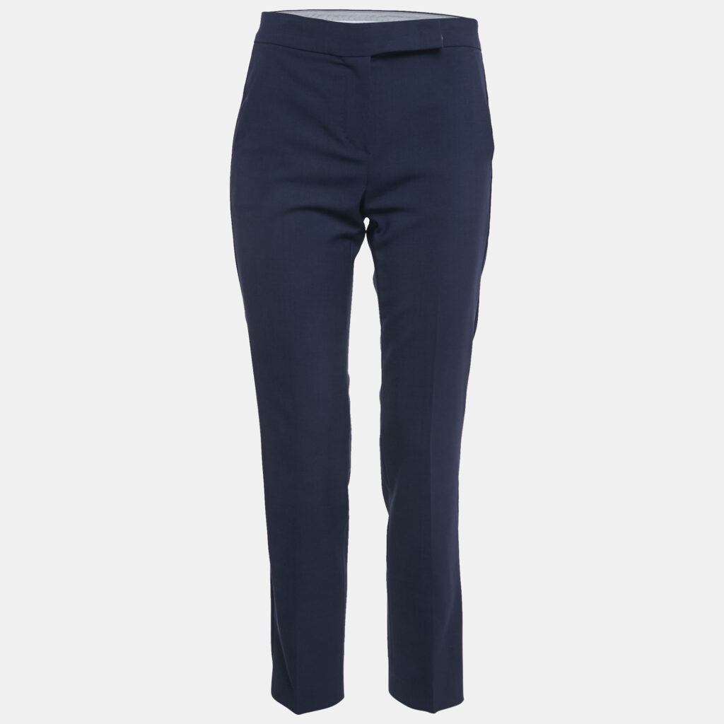 Max Mara Navy Blue Wool Tailored Pants S