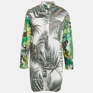 Max Mara Multicolor Tropical Print Diego Oversized Shirt Dress L
