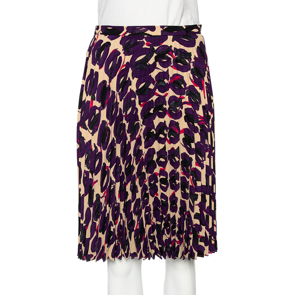 luxury-women-maxmara-studio-used-clothes-p510257-002 Max Mara Studio Multicolored Printed Georgette Pleated Skirt S
