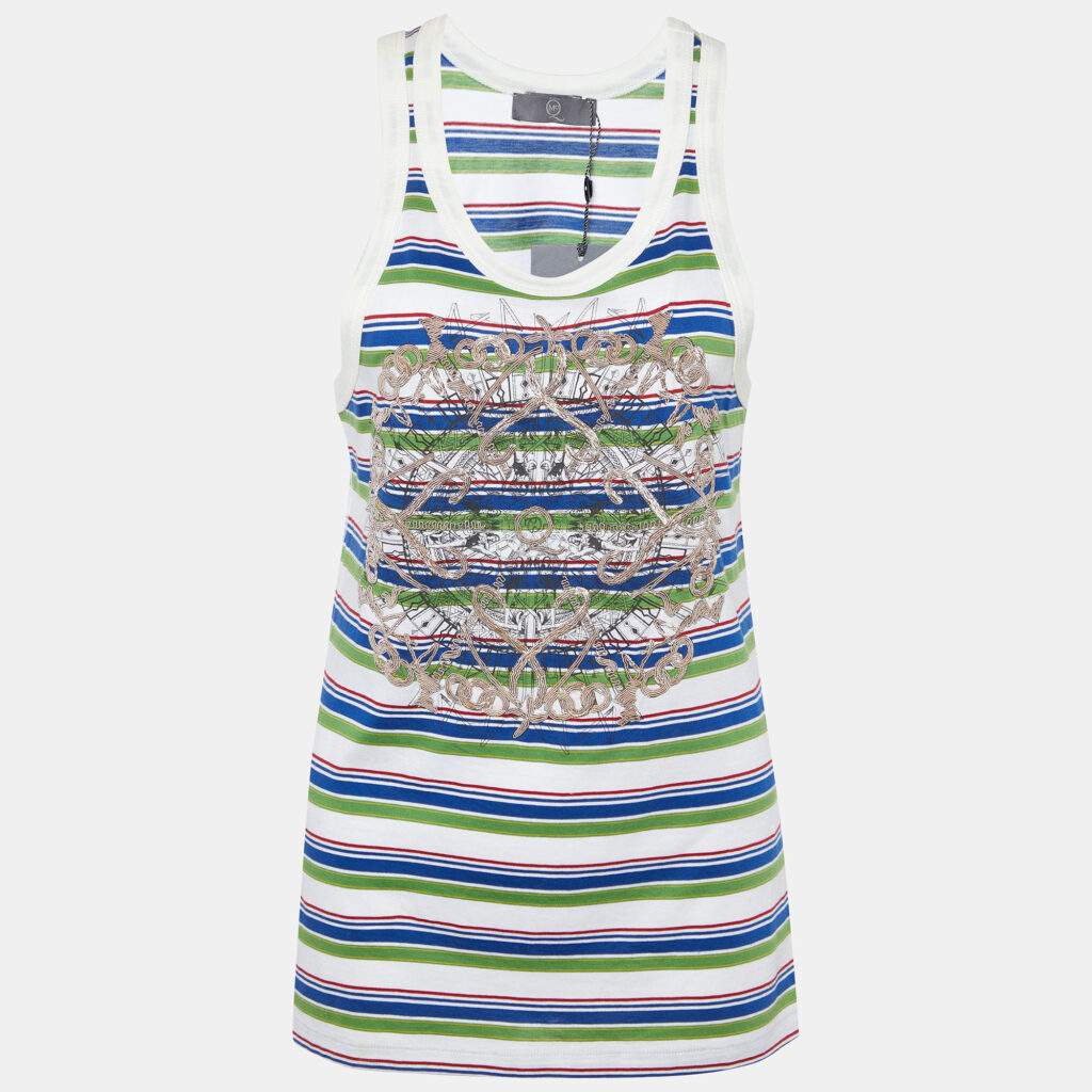 luxury-women-mcq-by-alexander-mcqueen-new-clothes-p919766-001 McQ by Alexander McQueen Multicolor Striped & Embroidered Tank Top M