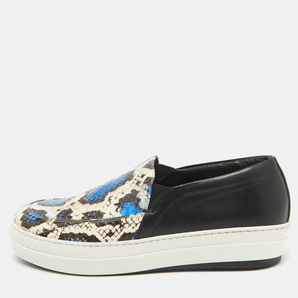 luxury-women-mcq-by-alexander-mcqueen-new-shoes-p988956-001 McQ by Alexander McQueen Tricolor Python Leather Slip On Sneakers Size 41