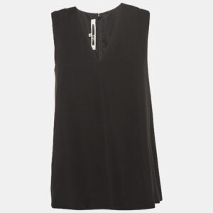 MCQ by Alexander McQueen Black Crepe V-Neck Sleeveless Top S