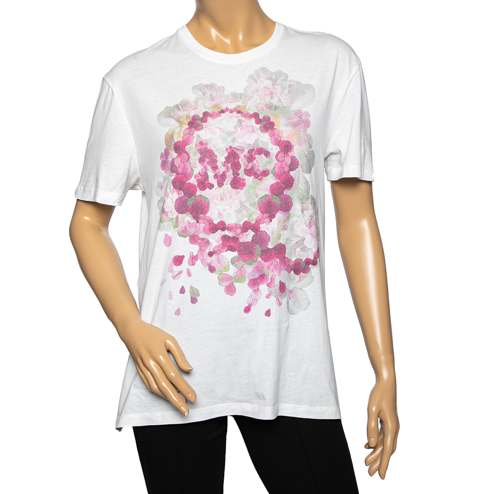 luxury-women-mcq-by-alexander-mcqueen-used-clothes-p605911-001-2 McQ by Alexander McQueen White Cotton Floral Print Top M