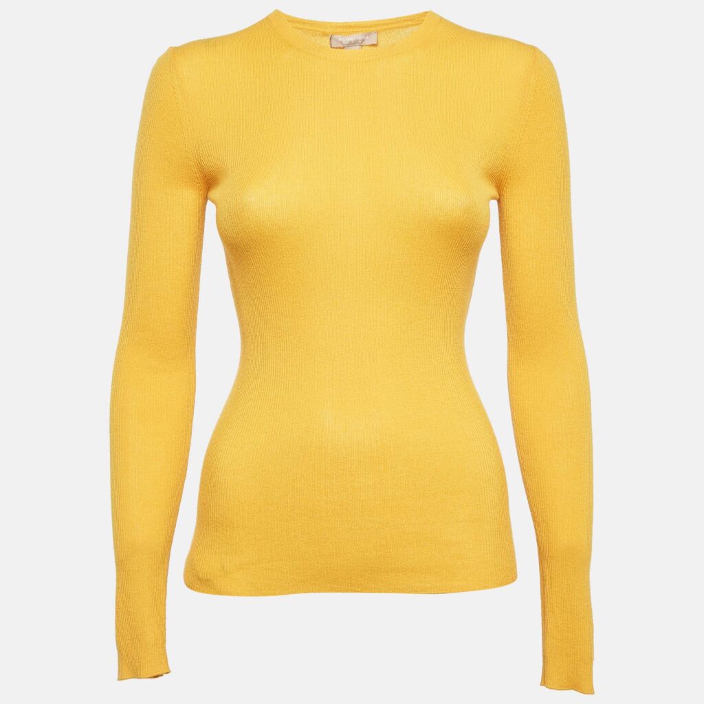 luxury-women-michael-kors-new-clothes-p1024035-001 Michael Kors Lemon Yellow Cashmere Knit Jumper S