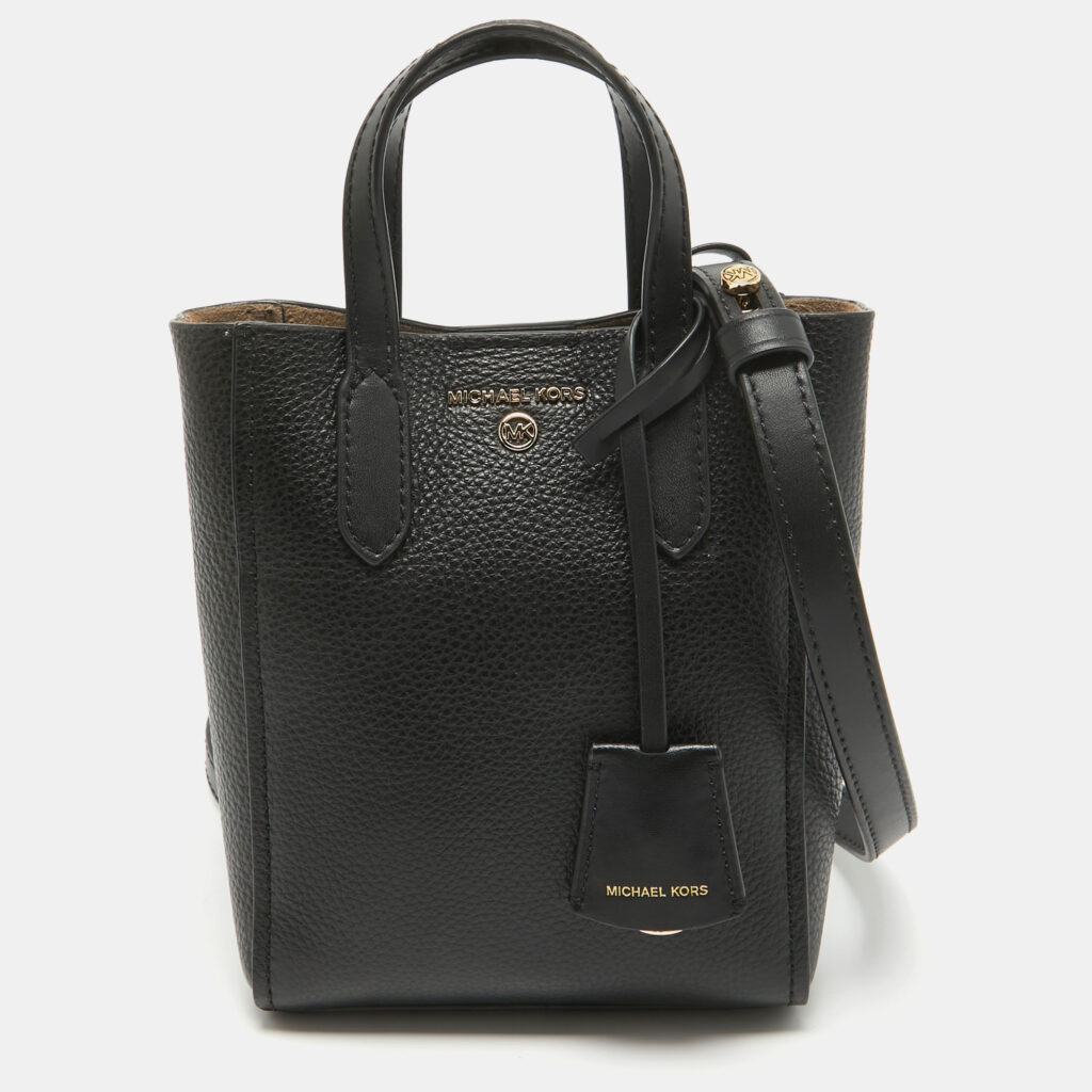 luxury-women-michael-kors-used-handbags-p1022601-013 Michael Kors Black Leather Extra Small Sinclair Tote