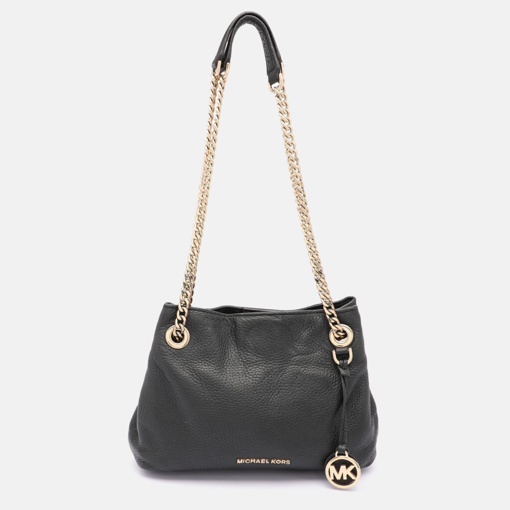 luxury-women-michael-kors-used-handbags-p1028051-019 Michael Kors Black Leather Jet Set Tote