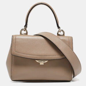 Michael Kors Beige Leather Extra Small Ava Top Handle Bag