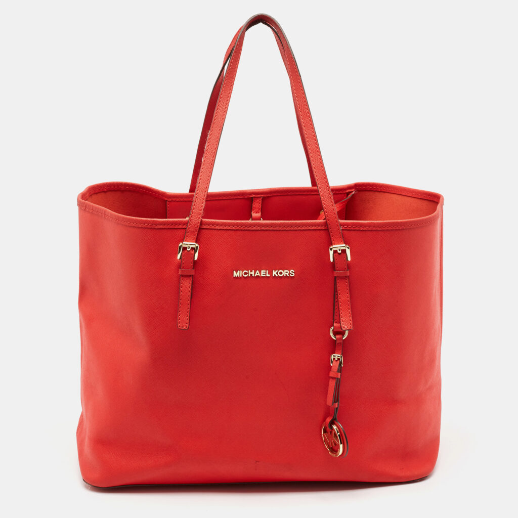 luxury-women-michael-kors-used-handbags-p1098018-015 Michael Kors Red Leather Large Jet Set Travel Tote