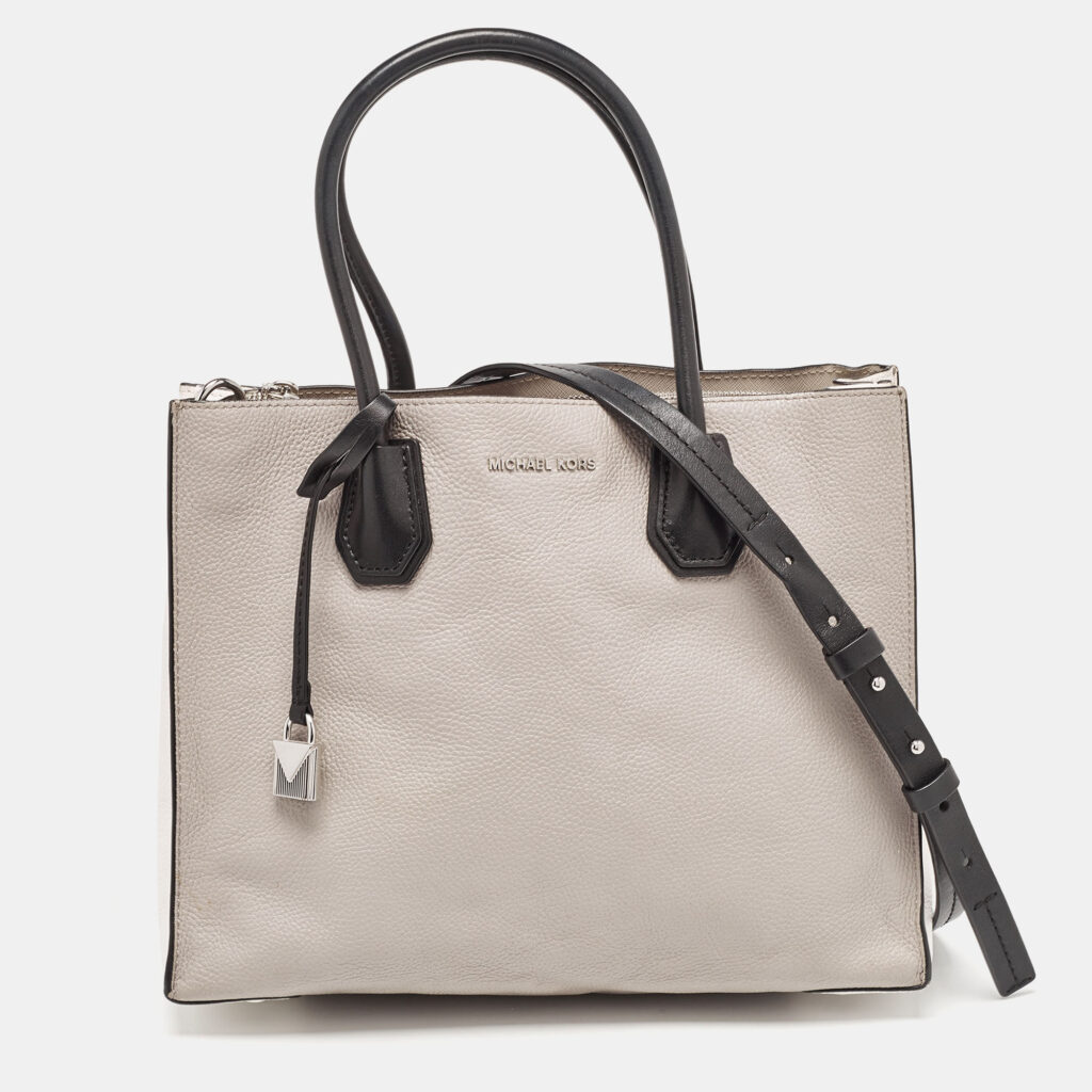 luxury-women-michael-kors-used-handbags-p1106554-015 Michael Kors Tricolor Leather Large Mercer Tote