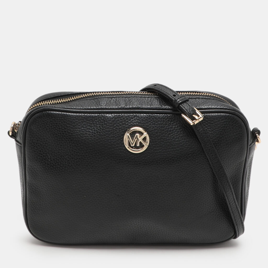 luxury-women-michael-kors-used-handbags-p1112861-001 Michael Kors Black Leather Crossbody Bag