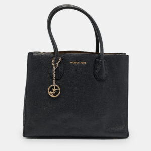 Michael Kors Black Leather Large Mercer Tote